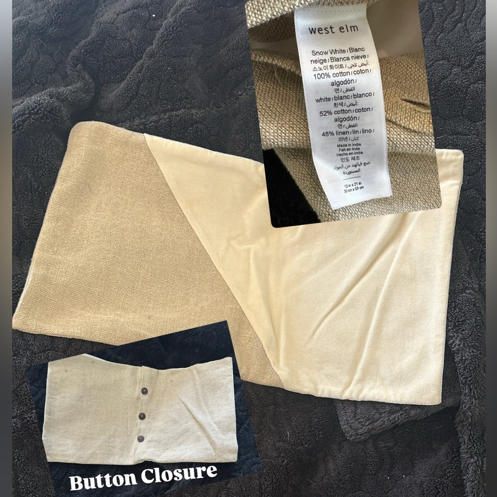 West Elm Snow White and Beige Pillow Cover